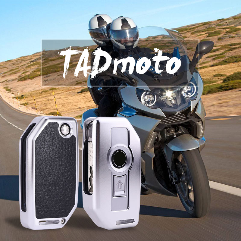 TADmoto寶馬摩托車鑰匙包鑰匙套鋁合金銀色鑰匙殼折保護套疊軟殼