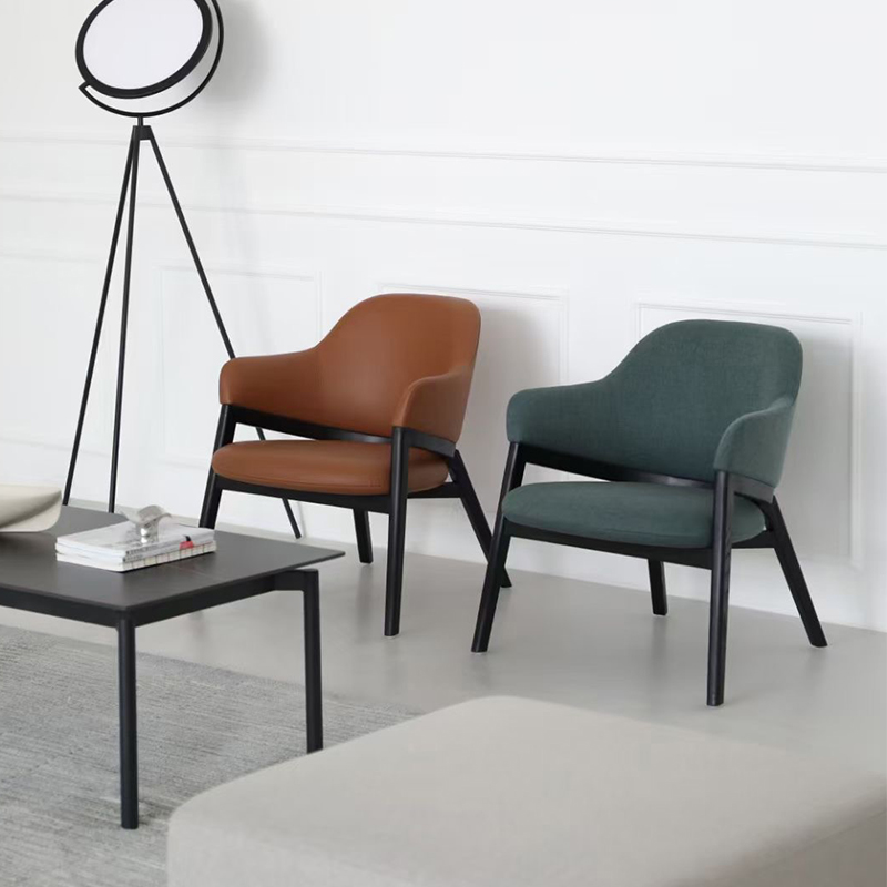 扶手实木北欧现代单人沙发椅