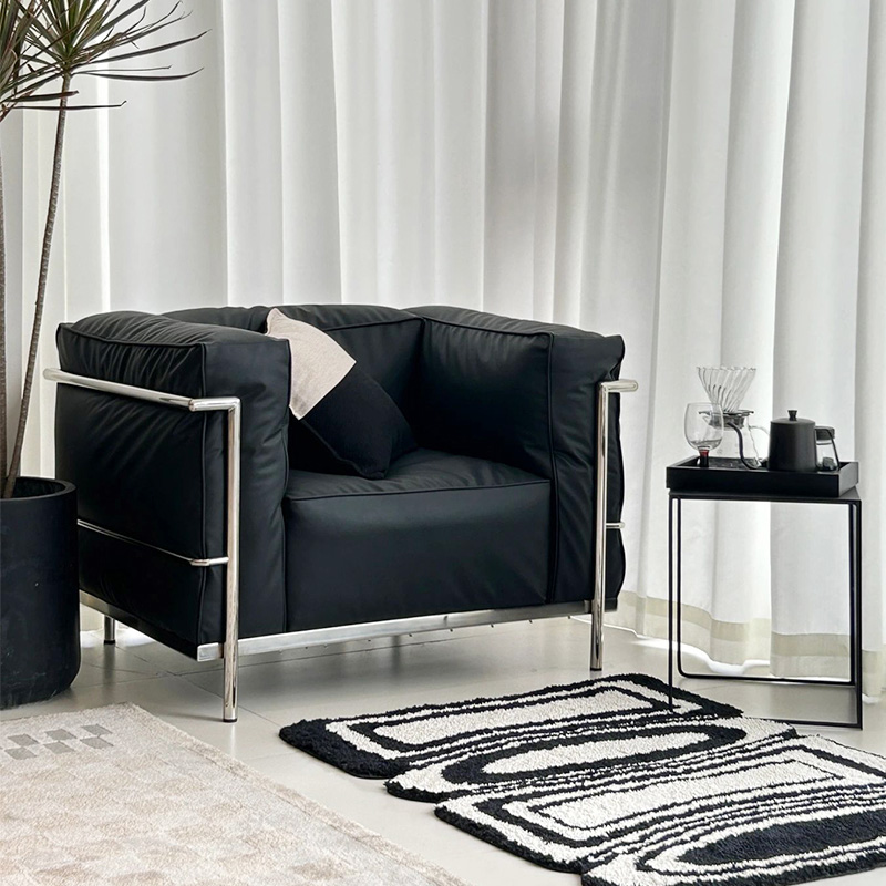 柯布西耶真皮极简lc3沙发