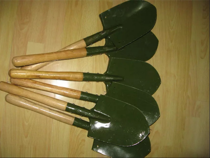 锰钢淬火205式工兵铲小锹户外锰钢铁锹多用途生存车防身铲6411厂