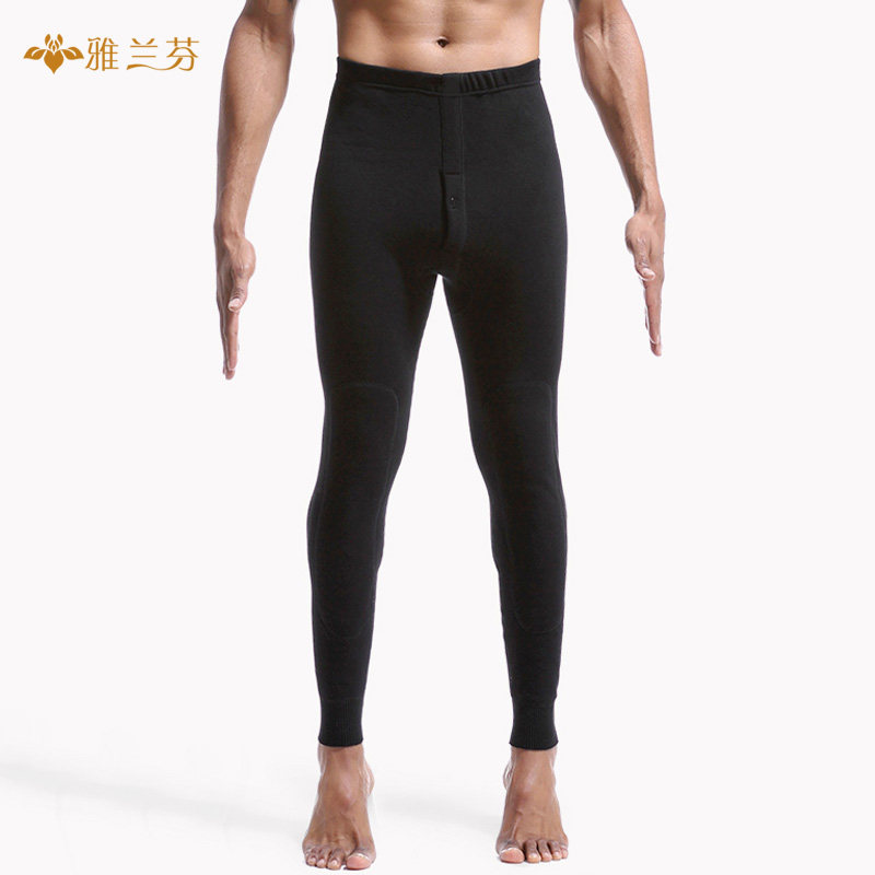 纯棉冬季加大码护膝男士保暖裤