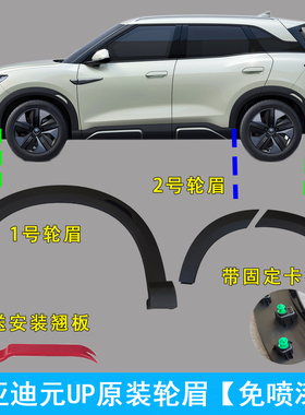 适配比亚迪元up轮眉装饰板总成汽车轮眉车门黑色轮眉防擦条配件
