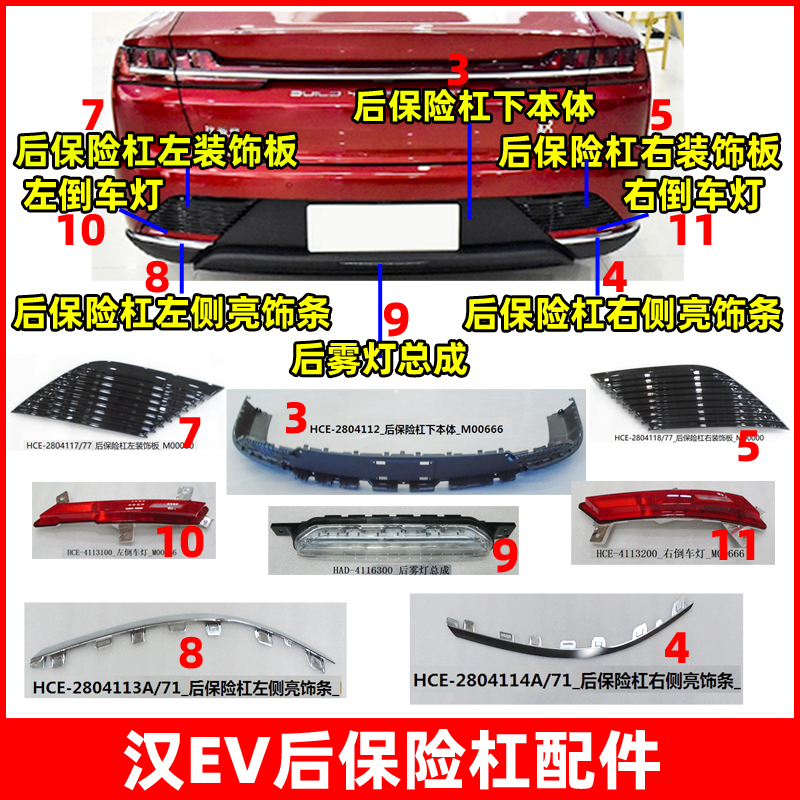 迪配通汉系列保险杠原装配件