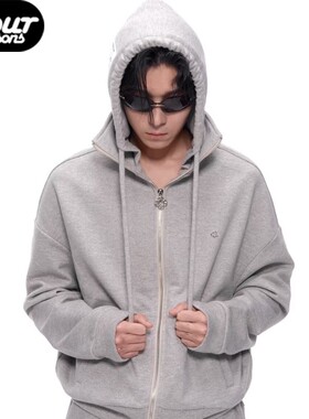 【四季】Orison Morgana羊毛混纺卫衣燕麦灰针织复古摩登拉链帽衫