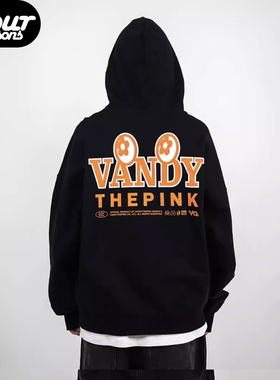 【官方正品】VandyThePink橙色印花拉链开衫卫衣外套春秋男女同款
