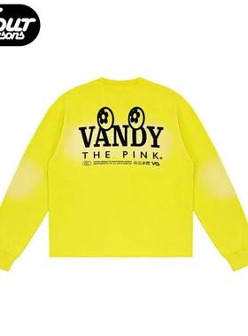 四季【官方正品】VandyThePink 黄色华夫格长袖T恤打底T 男女同款