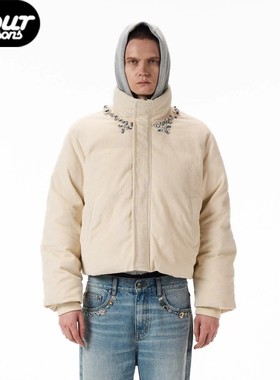 BIRTH OF ROYAL CHILD.BORC 羽绒服90白鸭绒意大利灯芯绒手缝宝石