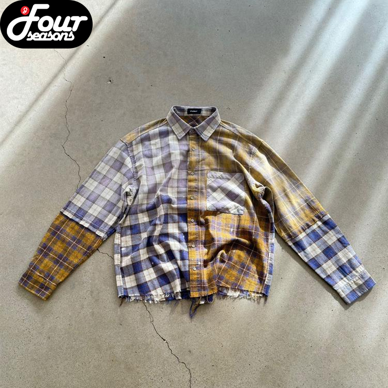 Purey.wr法兰绒衬衫水洗褪色做旧