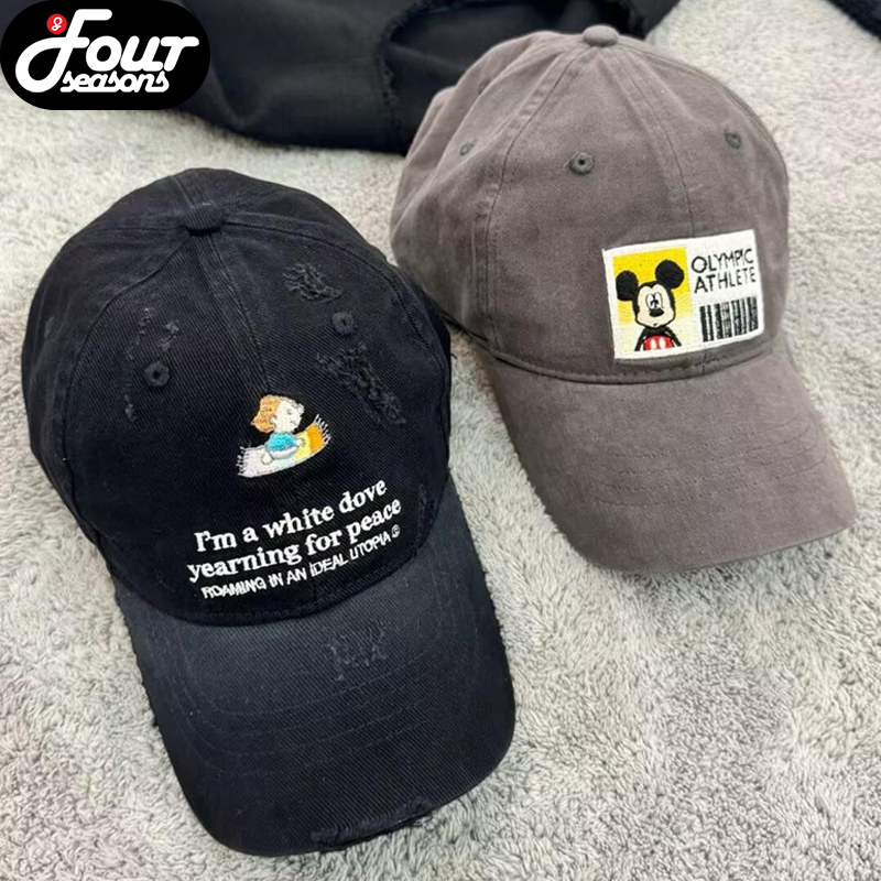 PUREY·WR刺绣棒球帽鸭舌帽