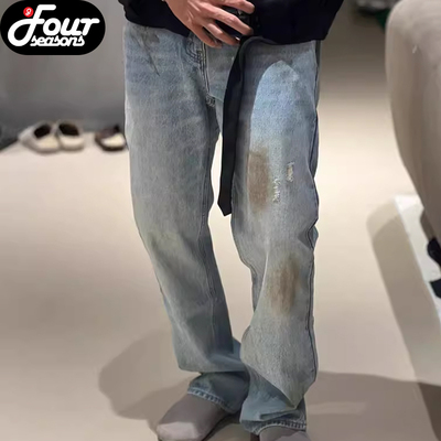 MarcheStudios脏染水洗蓝牛仔裤