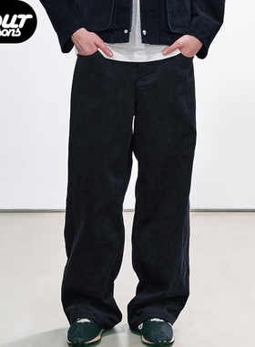 四季Epide prefab极简复古灯芯绒长裤老钱风撞金扣垂感直筒休闲裤