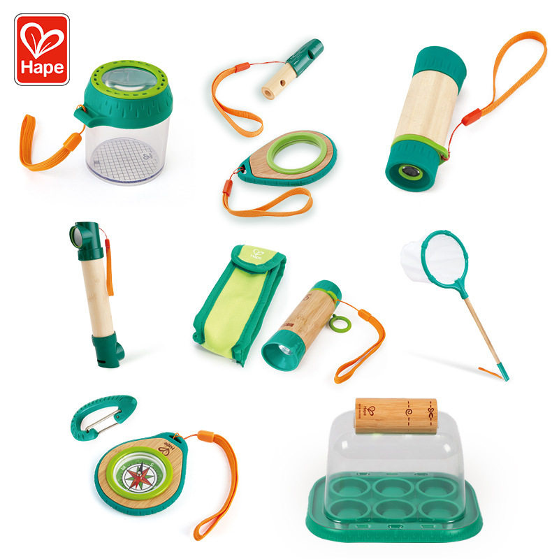 德国hape儿童户外玩具捉蝴蝶采集标本昆虫盒露营探索科学观察盒