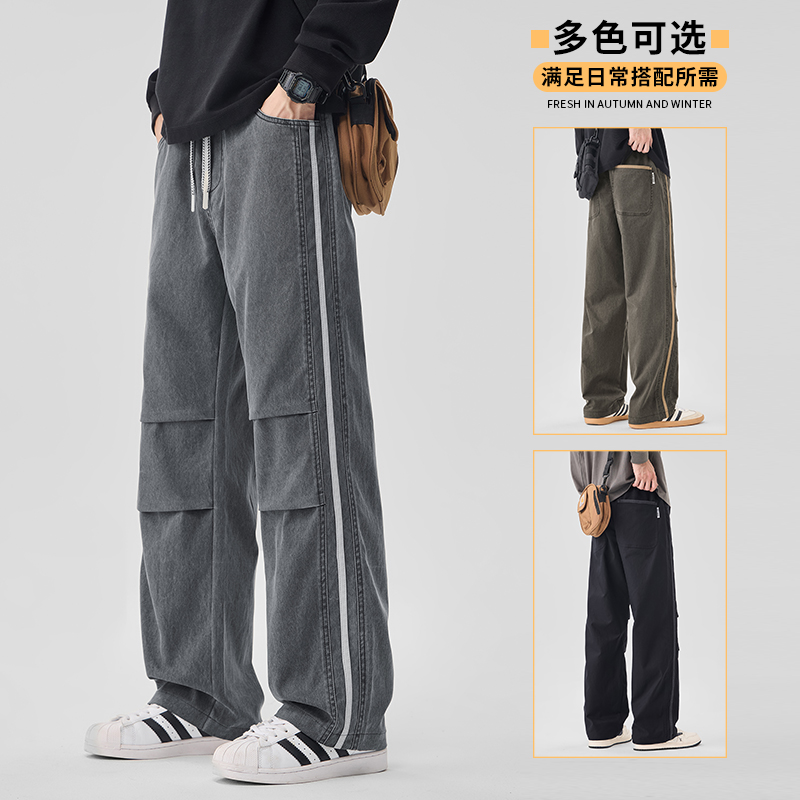 冬季cleanfit潮流工装风伞兵裤男女设计感褶皱阔腿休闲裤3615/p45，男装工装外套，星座223-1（原星座201）