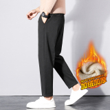 抖音修身商务休闲九分裤加绒保暖松紧腰毛呢料西裤656R/p60常规50，男装西裤，星座223-1（原星座201）