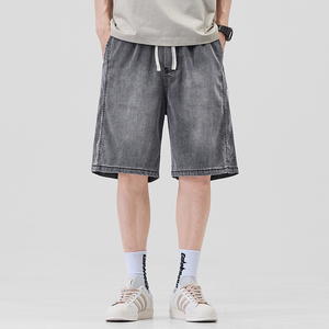 2025夏季天丝牛仔短裤男潮牌大码休闲运动中裤冰丝五分裤k206/p42,男装牛仔裤,星座223-1（原星座201）