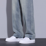 k895/p43美式休闲裤提花星空纹牛仔裤秋冬季男街头条纹拖地阔腿裤，商品下架区，星座223-1（原星座201）