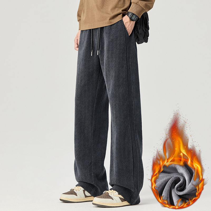 冬季加绒加厚雪尼尔提花休闲裤男女灯芯绒裤直筒阔腿裤H805R/p55，男装卫衣，星座223-1（原星座201）