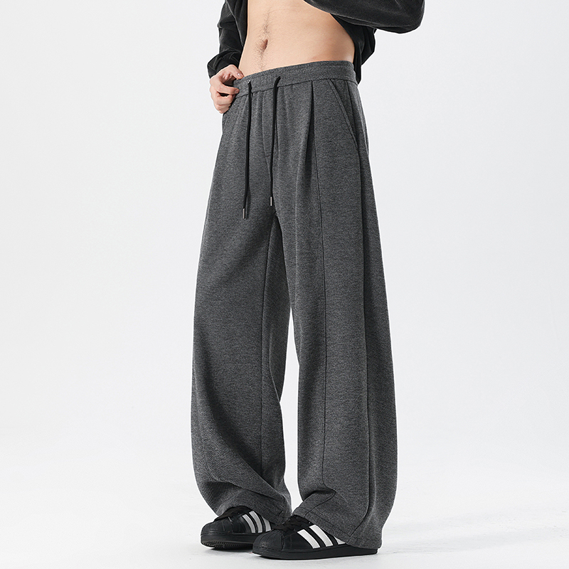 冬季慵懒风弯刀裤男高级垂坠感卫裤醋酸棉羊毛阔腿裤H810/p65，男装休闲裤，星座223-1（原星座201）