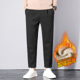 抖音修身商务休闲九分裤加绒保暖松紧腰毛呢料西裤656R/p60常规50，男装西裤，星座223-1（原星座201）