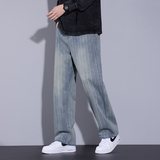 k895/p43美式休闲裤提花星空纹牛仔裤秋冬季男街头条纹拖地阔腿裤，商品下架区，星座223-1（原星座201）