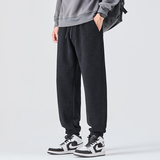 冬季潮牌雪尼尔休闲裤大码宽松卫裤男肌理感人字纹束脚裤H888/p40，男装休闲裤，星座223-1（原星座201）