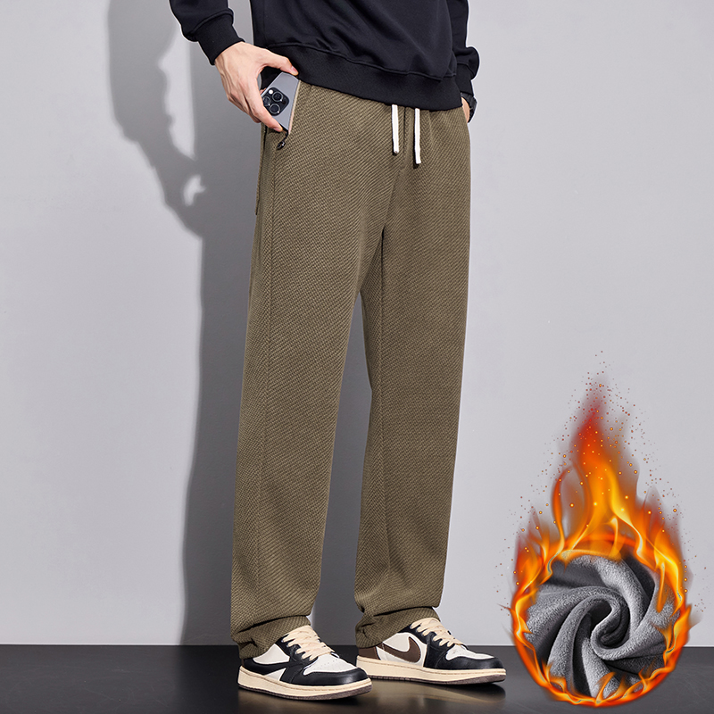 冬季加绒加厚保暖休闲长裤男百搭修身直筒裤卫裤H807R/p47常规40，男装休闲裤，星座223-1（原星座201）