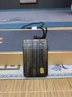 沉香木【五条经文】牌子 文玩雕刻木质吊坠挂件男女士项链礼物