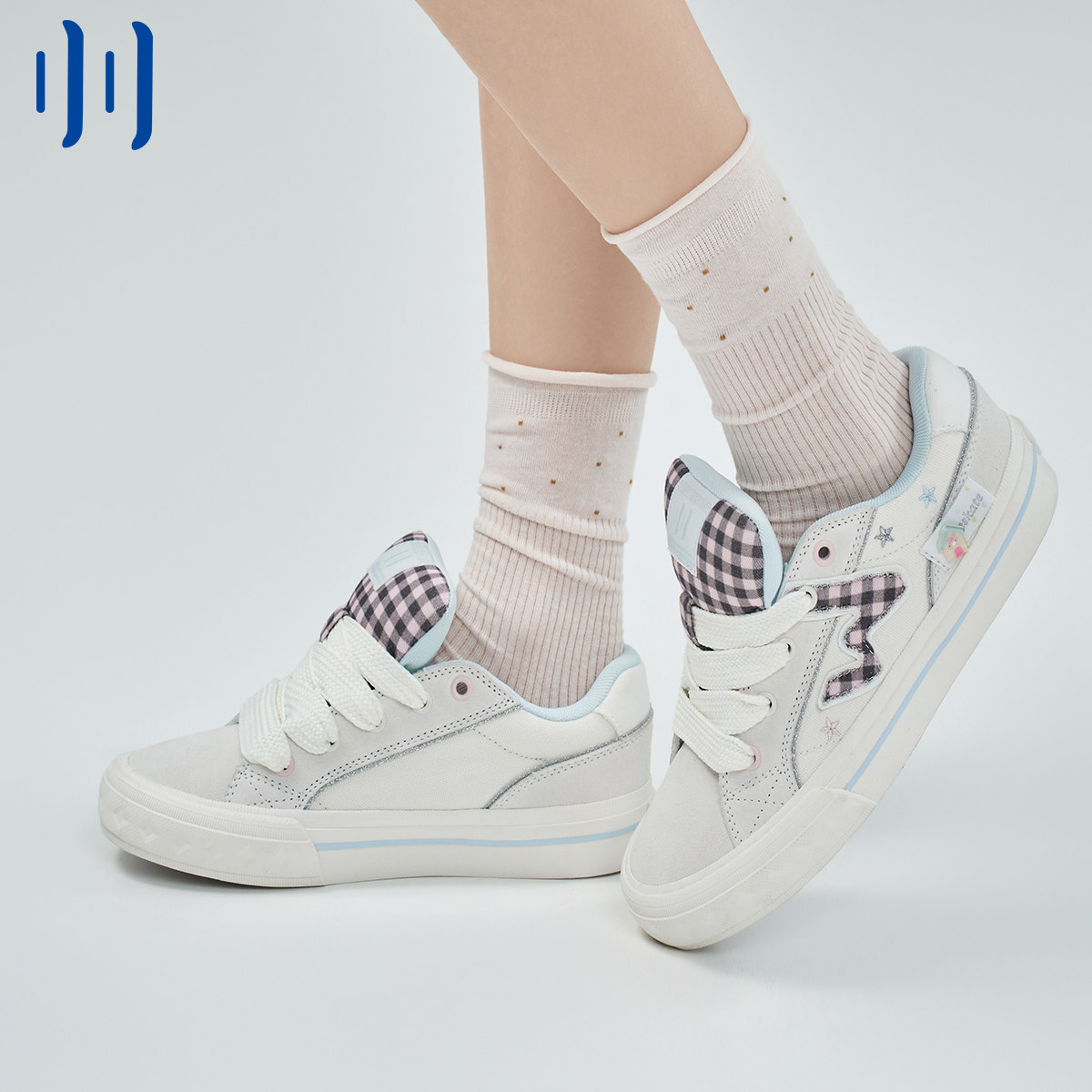 顽刻ollieskate星星岛粉格满天星配色贝果W系列软底男女面包板鞋图片