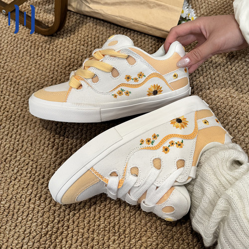 顽刻ollieskate面包鞋太阳花配色春季BAKE休闲低帮男女国潮滑板鞋