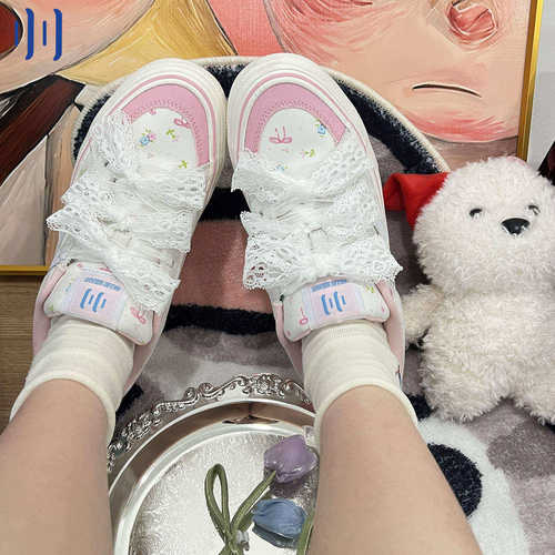 顽刻ollieskate小碎花配色夏季校园风W系列低帮男女国潮滑板鞋
