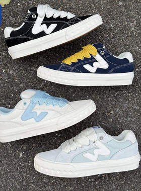 顽刻ollieskate贝果鞋纯色配色冬季BAKE低帮男女W软底面包鞋板鞋