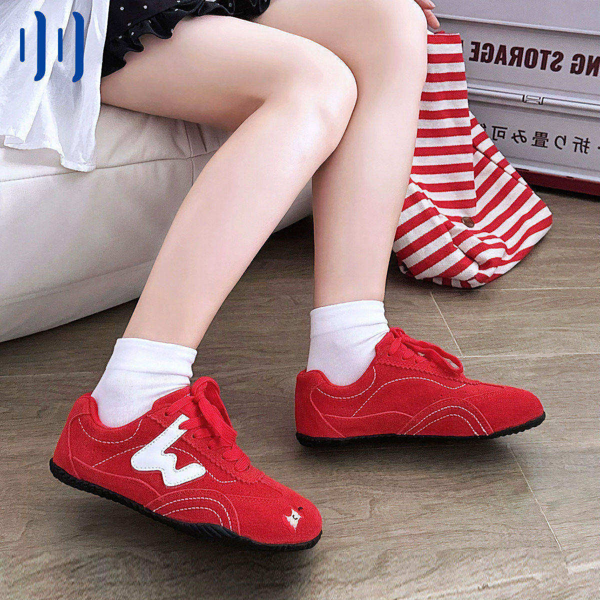 顽刻ollieskate小苹果配色翻毛皮拼接W系列薄底男女国潮赛车鞋,流行男鞋,休闲板鞋,淘宝优惠券,粉丝福利购,淘宝优惠卷