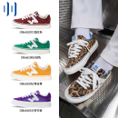 顽刻ollieskate豹纹印花春季 校园风W系列帆布低帮男女国潮滑板鞋