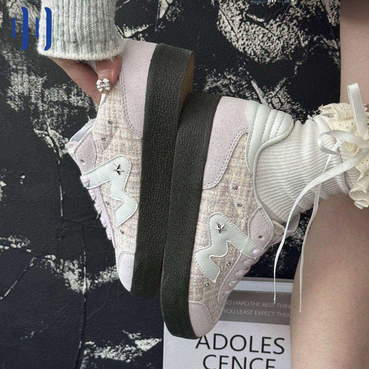 顽刻ollieskate香芋紫小香风配色生胶底W系列男女国潮德训滑板鞋,流行男鞋,休闲板鞋,淘宝优惠券,粉丝福利购,淘宝优惠卷