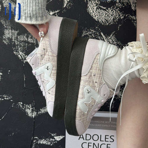 顽刻ollieskate香芋紫小香风配色生胶底W系列男女国潮德训滑板鞋