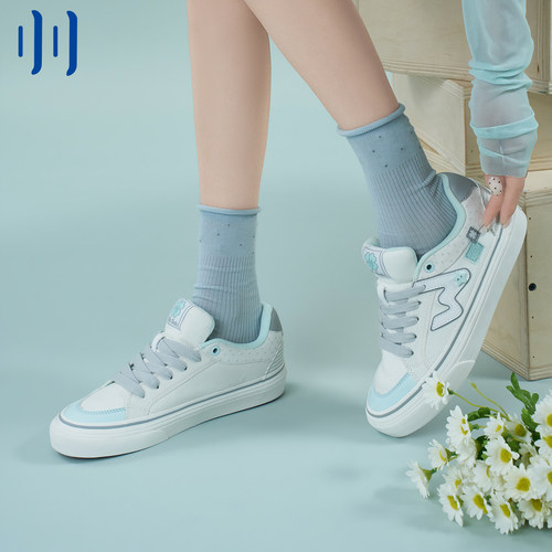 顽刻ollieskate薄荷绿四叶草星星夏季校园风W学生男女国潮滑板鞋