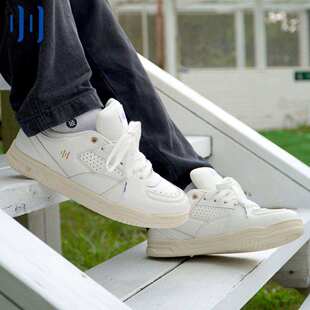 顽刻ollieskate白色校园风空军一号复古小白鞋 休闲男女国潮滑板鞋