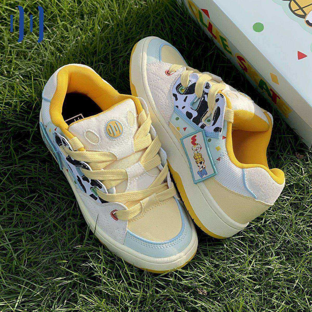 顽刻ollieskate面包鞋奶牛小新配色复古低帮男女国潮滑板鞋,流行男鞋,休闲板鞋,淘宝优惠券,粉丝福利购,淘宝优惠卷