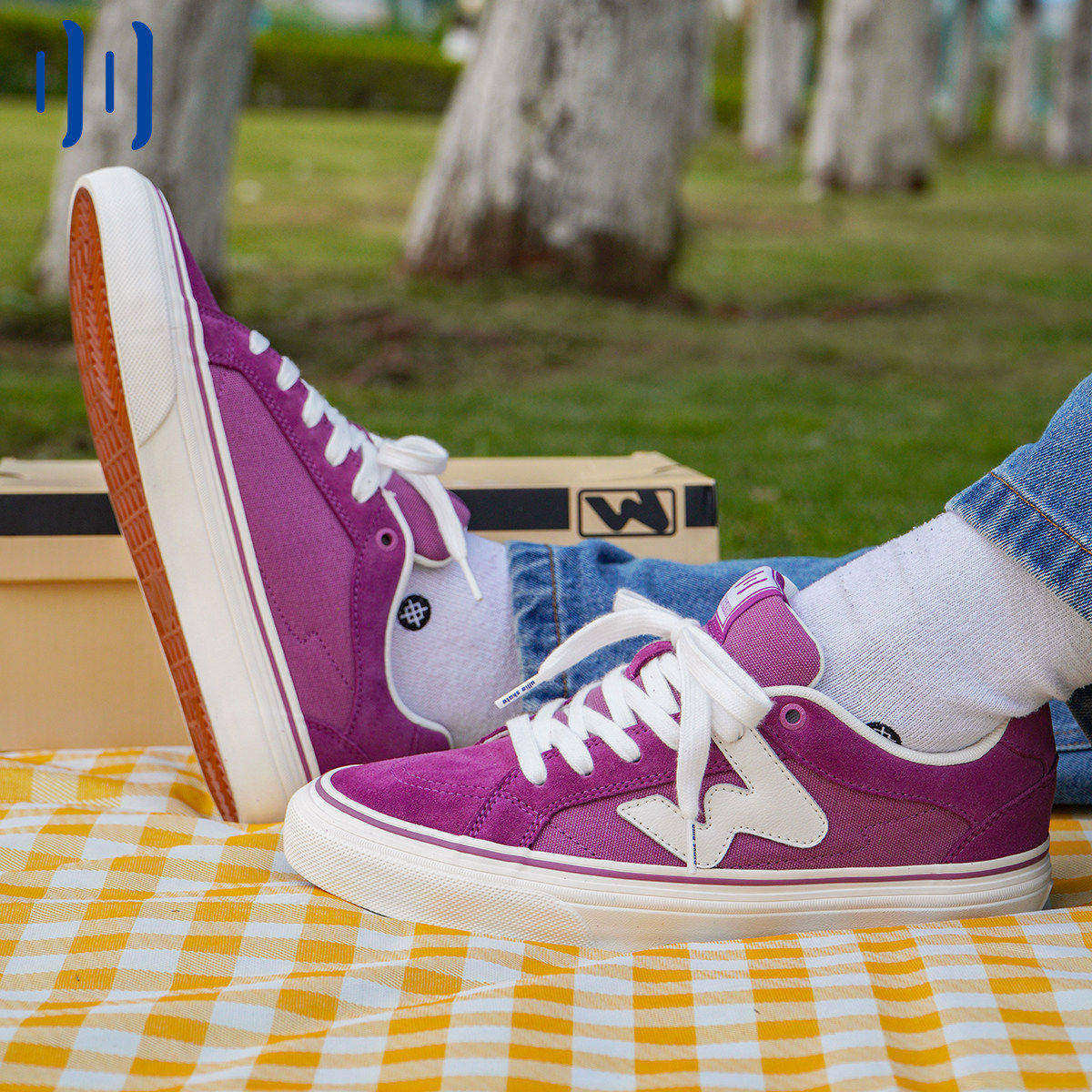 顽刻ollieskate淡紫色春季校园风W系列帆布低帮男女国潮滑板鞋,流行男鞋,休闲板鞋,淘宝优惠券,粉丝福利购,淘宝优惠卷