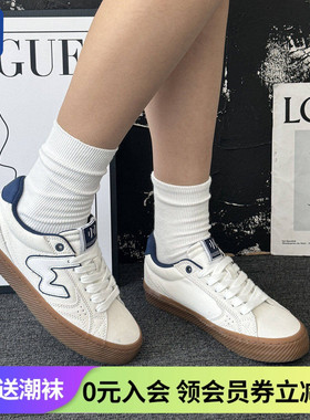 顽刻ollieskate轻质白色生胶秋季校园风W系列低帮男女国潮滑板鞋