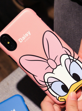 韩国迪士尼红色米妮卡通iPhonexsmax手机壳XR苹果X硅胶XR防摔耐用XS情侣黛西唐老鸭过年喜庆双层手机保护套潮