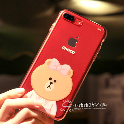 韩国line friends正品iPhone7手机壳透明iPhone8Plus保护套6硅胶S