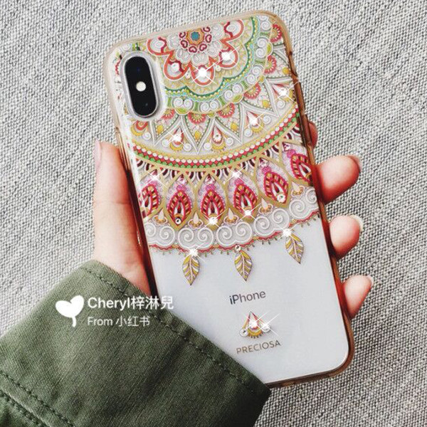 波西米亚iPhonex水钻手机壳XS女款个性苹果X奢华保护套全包软创意
