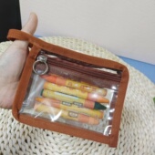 现货pvc透明多层L型双拉链文件袋大开口易拿取防泼水收纳包中包