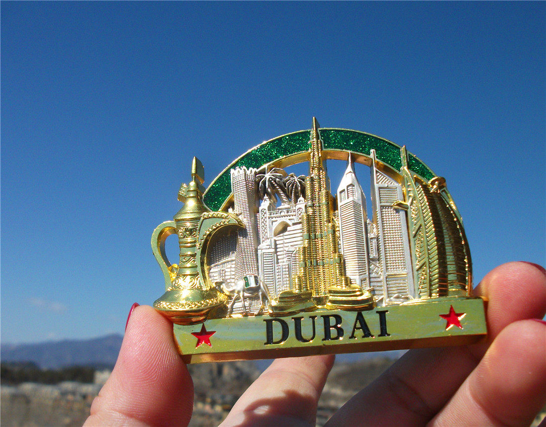 UAE LOCAL FRIDGE MAGNET DUBAI TRAVEL BACK DUBAI UNDER THE RAINBOW CLASSIC LANDMARK COLLECTION OF A VARIETY OF MODELS