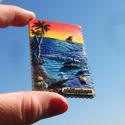 菲律宾当地购买冰箱贴 Philippines 邮票形 多款 海龟 风帆