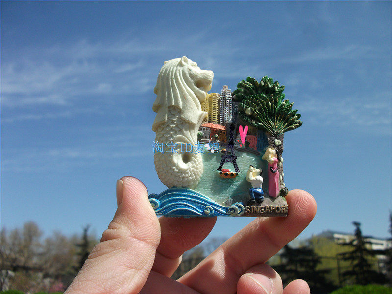 世界旅游纪念冰箱贴 新加坡 夜光鱼尾狮 超多款 6件包邮sinagpore