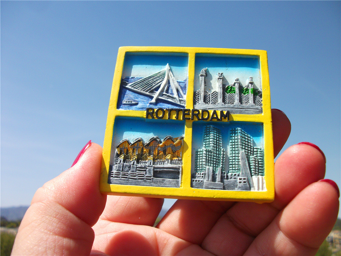 BUY FRIDGE MAGNETS IN THE NETHERLANDS HOLLAND ROTTERDAM CLASSIC LANDSCAPE FOUR-GRID PAINTING