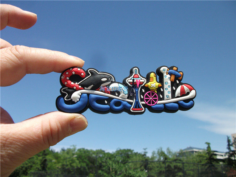 美国当地冰箱贴 西雅图 seattle 太空针塔 水族馆 码头区 6件包邮