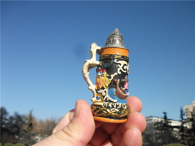 GERMANY LOCAL BUY FRIDGE MAGNET GERMANY VIKINGS VIKING SHIP GERMAN BEER CUP RELIEF RELIEF